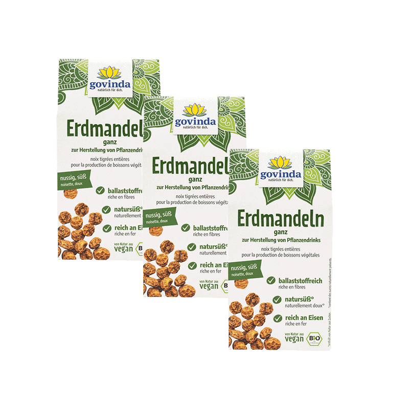 Erdmandeln ganz & geröstet im günstigen Dreier-Pack! Natürlich süß & nussig | Erdmandeln kaufen ✓ vegan ✓ 100 % natürlich ✓